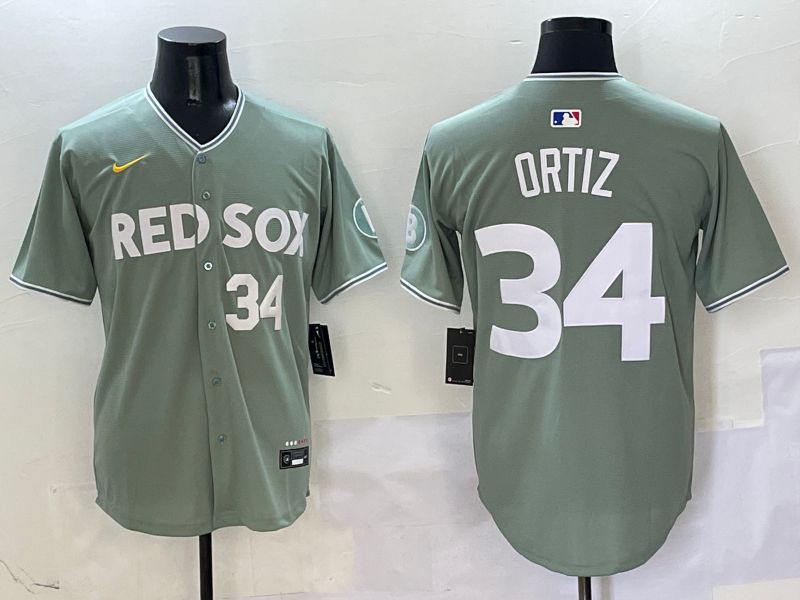 Men Boston Red Sox #34 Ortiz Green Joint Name Game Nike 2025 MLB Jersey style 5